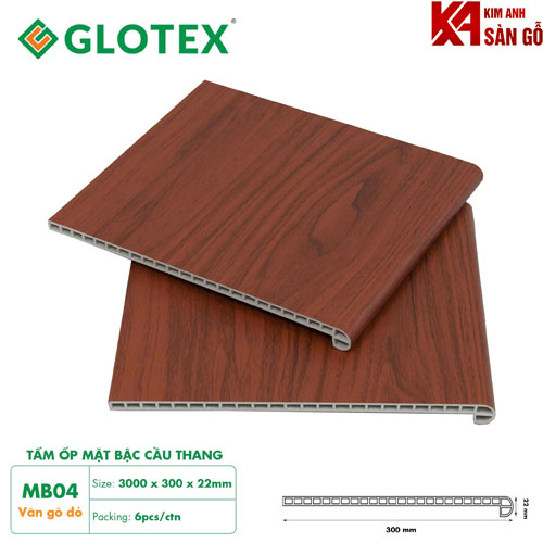 Mặt Bậc Cầu Thang Nhựa Giả Gỗ Glotex MB-04